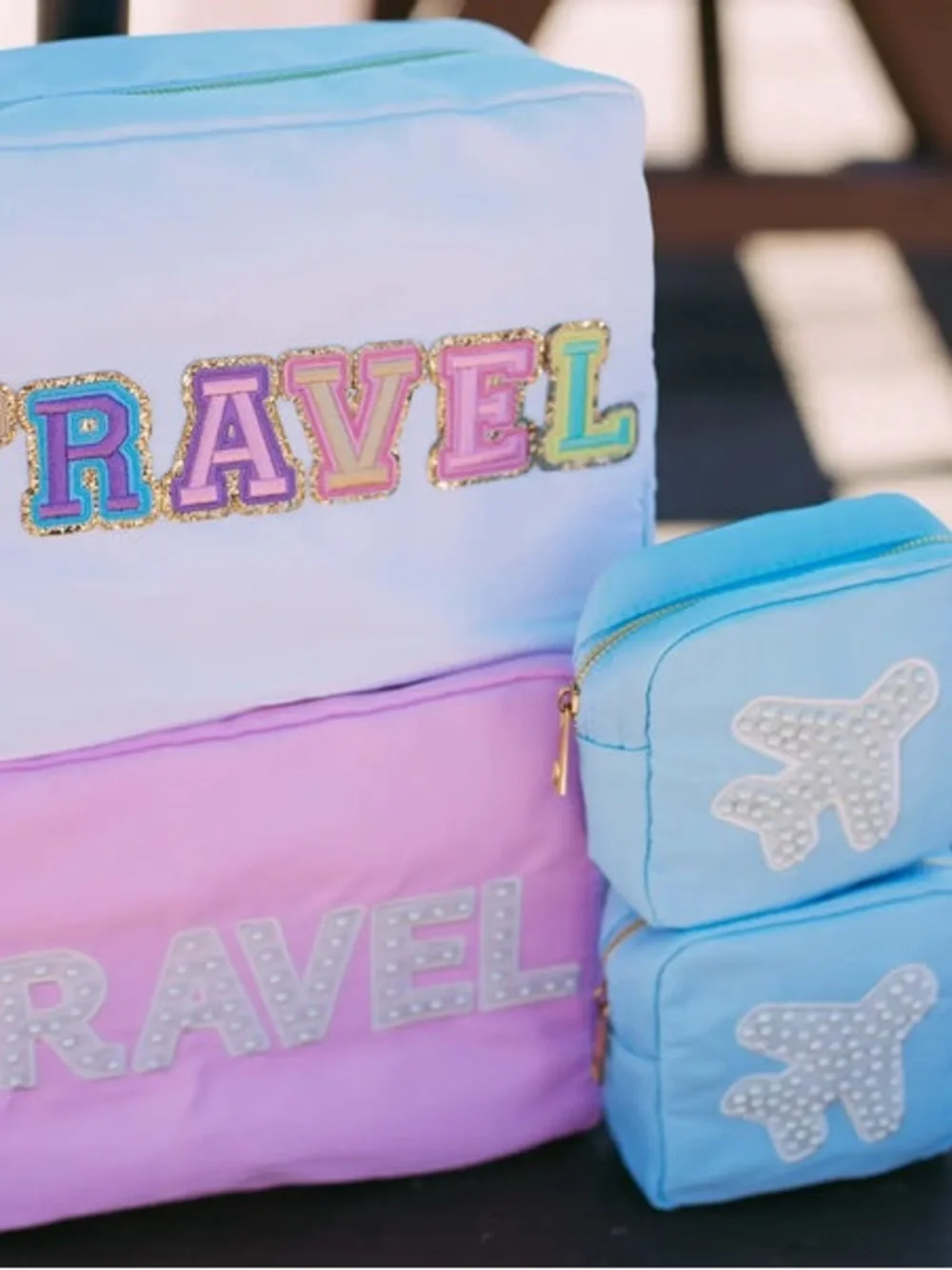 Personalized Kids Pink Travel Pouch with Name